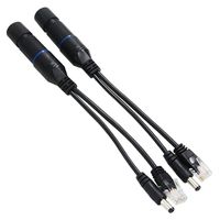Waterproof RJ45 Plug poe Splitter PoE Power Injector and Splitter Kit Power Over Ethernet POE Camera Adapter with 2.1x5.5mm DC Jack POE Connector Adapter Cable Active POE Splitter Adapter for CCTV