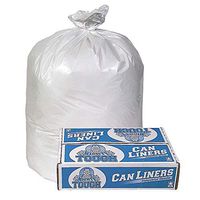 Pitt Plastics Linear Low Density Can Liner, 0.85-mil, 38in. x 58in., White, Case Of 100