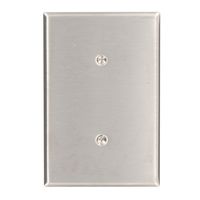 Leviton 84119-40 1-Gang No Device Blank Wallplate, Oversized, 302 Stainless Steel, Strap Mount, Stainless Steel