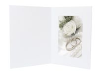 Golden State Art, Pack of 50, Cardboard Photo Folders for 4x6 Photos - Angel Design Front Decoration - White - Portrait/Vertical Display