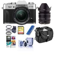 Fujifilm X-T30 Mirrorless Camera with XF 18-55mm f/2.8-4 R LM OIS Lens, Silver - Bundle with Camera Case, 32GB U3 SDHC Card, Cleaning Kit, Card Reader, 58mm Filter Kit, PC Software Package