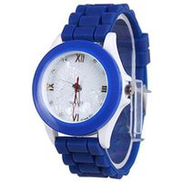 IEason,Women Silicone Rubber Jelly Gel Quartz Casual Sports Wrist Watch (Blue)