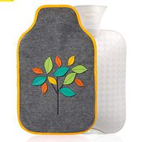 YUN Filled Water Leaf Design Jacket PVC Hot Water Bottle Warm Water Bag 2L
