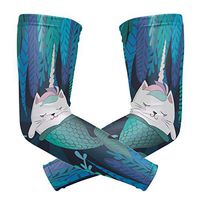 WXLIFE Cute Unicorn Cat Mermaid Sun Uv Protection Sport Arm Sleeves for Men Women Kids Running Basketball Cycling Arm Warmer Sleeves 1 Pair