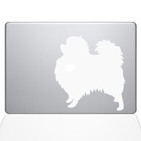 The Decal Guru I Love My Pomeranian Decal Vinyl Sticker, 11" MacBook Air, White (1472-MAC-11A-W)