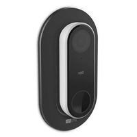 AhaStyle Nest Hello Wall Plate, Aluminum Adjustable Angle Wall Mount Bundle for Nest Hello Video Doorbell (Black, Aluminum)