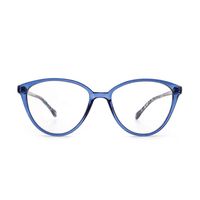 O-Q CLUB Fashion Cat Eye Blue Light Blocking Glasses UV Filter Computer Glasses for Men Women(Transparent Blue)