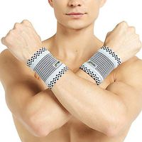 Neotech Care Wrist Band (1 Pair) - Bamboo Fiber Knitted Fabric - Light, Elastic & Breathable - Men, Women, Right or Left - for Sweat, Sports, Exercise, Workout, Gym - Grey Color (Size L)