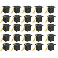 BinaryABC Graduation Candy Boxes Party Favors,Graduation Cap Gift Box with Tassel,15Pcs(Black)