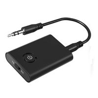 Amicable Wireless Bluetooth V5.0 Transmitter and Receiver, 2-in-1 3.5mm Audio Aux Adapter,Bluetooth Transmitter for TV PC Home Stereo,Receiver Pair with 2 Bluetooth Headphones or MP3 Player