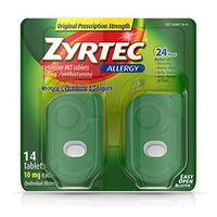 Zyrtec 24 Hour Allergy Relief Tablets, 10 mg Cetirizine HCl Antihistamine Allergy Medicine, 14 ct