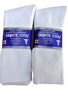 J&J 3, 6, or 12 Pairs Diabetic CREW circulatory Socks Health Men’s Cotton ALL SIZE (White 6Pack, 13-15)