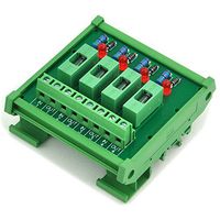 Electronics-Salon 4 Channel Fuse Interface Module,for 100~250VAC, Din Rail Mount,w/Fail Indicator