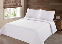 unbrand New 2/3PC NENA Bed Bedspread Quilt Set Coverlet Solid Stippling STITCHE Modern/Full -White