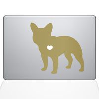 The Decal Guru I Love My French Bulldog Decal Vinyl Sticker, 15" MacBook Pro (2015 & Older Models), Gold (1480-MAC-15P-G)