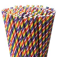 Paper Straws – Biodegradable Drinking Straws – 200-Pack Rainbow Color Pride Party Straws – Practical & Eco-Friendly – FDA Food-Grade Material – Ideal for Parties, Everyday Home Use