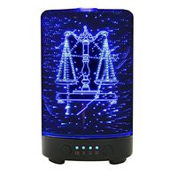 POLENNON Libra Sign of The Zodiac Glass Essential Oil Diffuser 100ml Ultrasonic Cool Mist Humidifier with Led Night Lights