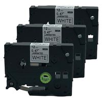QPMY 3 Pack Compatible for Brother P-Touch Laminated Tze Tz Label Tape Cartridge 12mmx8m (TZe-231 Black on White)