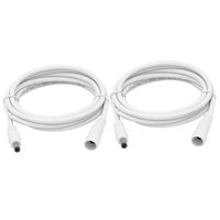 [2 PACK] SPARKING 6FT DC Male to Female Power Extension Cord - White 18AWG Heavy Duty Extender Cable with DC 5.5 x 2.1mm Barrel Connector Plug for 12V CCTV Security Wireless IP Camera, LED Light Charg