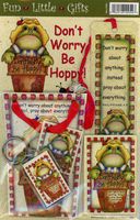 Don't Worry Be Hoppy! Frog Magnet, Bookmark, Keychain, Gift Bag Gift Set #12954