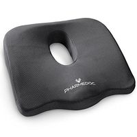 PharMeDoc Seat Cushion for Office Chair & Car Seat - Orthopedic Coccyx Cushion for Sciatica, Back, Tailbone Pain Relief - Coccyx Cushion Pillow for Chairs