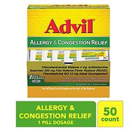 Advil Allergy & Congestion Relief, Pain Reliever / Fever Reducer, 50 Count, Pack of 1