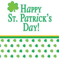 Shamrock Stripes Happy St Patrick's Day Beverage Napkins 18 Per Pack by Creative Converting