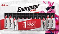 Energizer AA Batteries (20 Count), Double A Max Alkaline Battery