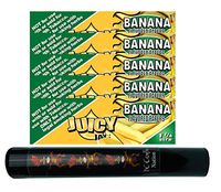 Herb Airtight Tube Pocket Protector with Juicy Jay's Banana 1.25 Flavored Hemp Rolling Papers 5 Count DC Crafts Nation- Tiki Man
