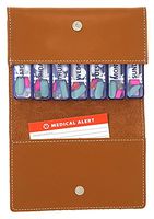Kibodan Leather Pill Case Wallet - Weekly Pill Organizer (Light Cognac)