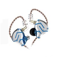 Five Driver Headphones,KZ ZS10 PRO High Fidelity Noise-Isolating Earbuds/Earphones with Detachable Cable 2Pin 0.75mm (Without MIC, Glare Blue)
