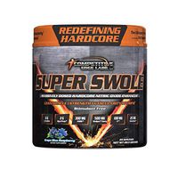 Super Swole - The Ultimate Pre-Workout Formula for Insane Monster Pumps, Muscle Fullness, Vascularity Stimulant Free. 20 Servings (Grape Blue Raspberry)