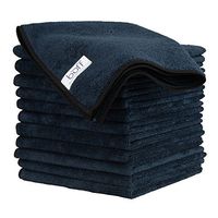 Buff Microfiber Cleaning Cloth | Black (12 Pack) | Size 16" x 16" | All Purpose Microfiber Towels - Clean, Dust, Polish, Scrub, Absorbent 