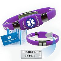 "Diabetes Type 1" Elite Medical Alert ID Bracelet for Men and Women