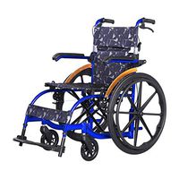 XF Aluminum Wheelchair, Lightweight Folding Transport Chair With Non-slip Handbrake, 45cm Seat Width Portable Folding Back For Easy Folding Travel And Transport Armchairs ( Color : Big wheel )