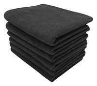 UTowels Professional Grade Premium Multi-Color Microfiber Towels 16" x 16" for All House Cleaning and Car Cleaning (144, Black)