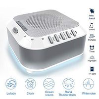 QAIYXM Office White Noise Sleep Sound Machine, Relaxation Nightlight for Kids Sleep Sound Machine White Noise Rain USB Rechargeable Baby Ocean Travel Lullaby Natural