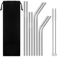 Ease Live Stainless Steel Straws Set of 8 for 30oz 20oz Tumblers Cups Mugs, Metal Drinking Straws with Cleaning Brush for 30 20 Ounce Yeti Ozark Trail Rambler Rtic. (Primary)