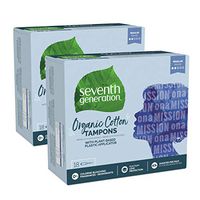 Seventh Generation Tampons with Comfort Applicator, Organic Cotton, Regular Absorbency, 18 Count, 2 Pack (Packaging May Vary)