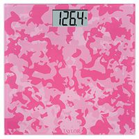 Taylor Glass Digital Bath Scale, Pink Camo
