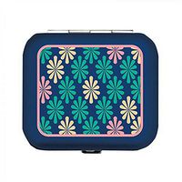 Light Weight Metal Divided Pill Box Pillbox Case Hinged (Emerald Meadows Jade Gems)