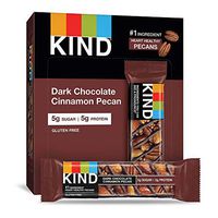 KIND Bars, Dark Chocolate Cinnamon Pecan, Gluten Free, Low Sugar, 1.4oz, 12 Count