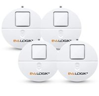 EVA LOGIK Modern Ultra-Thin Window Alarm with Loud 120dB Alarm and Vibration Sensors Compatible with Virtually Any Window, Glass Break Alarm Perfect for Home, Office, Dorm Room- 4 Pack