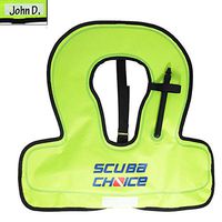 Scuba Choice Youth Kids Snorkel Vest Neon Yellow/Blue with Name Box