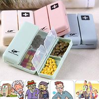 vmree Portable Medicine Case Foldable Magnetic Supplement Pill Box Organizer (C)