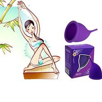 Reusable Menstrual Cup –Upgrade Period Cup with 1 Carry Bag -12 Hours Protection-Perfect for Teens and Adults (Purple, L)