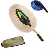 Cotton Stretch Wax Drag Multi-Purpose Cleaning Mop, Beige, Package 1