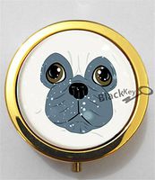 BlackKey Pug Dog 3-Compartment Decorative Pocket Gift Box Case Organizer for Pill, Color 2 -2327