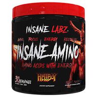 Insane Labz Insane Amino Hellboy Edition, BCAA with Energy Focus Muscle Recovery, Intra Workout Powder, 2 1 1 Branched Chain Amino Acid Powder, 30 Srvgs, Fruit Punch