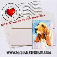 Michael Steddum Basset Hound Head Study IV Note Card Set